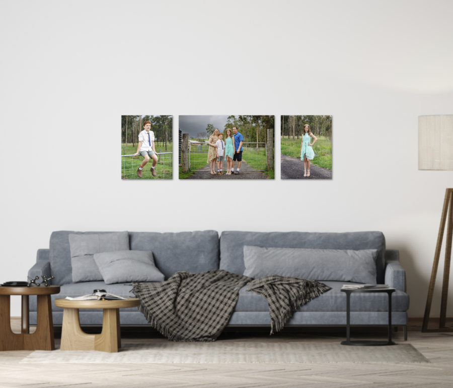 3 Canvas wood or metal prints in a collection
