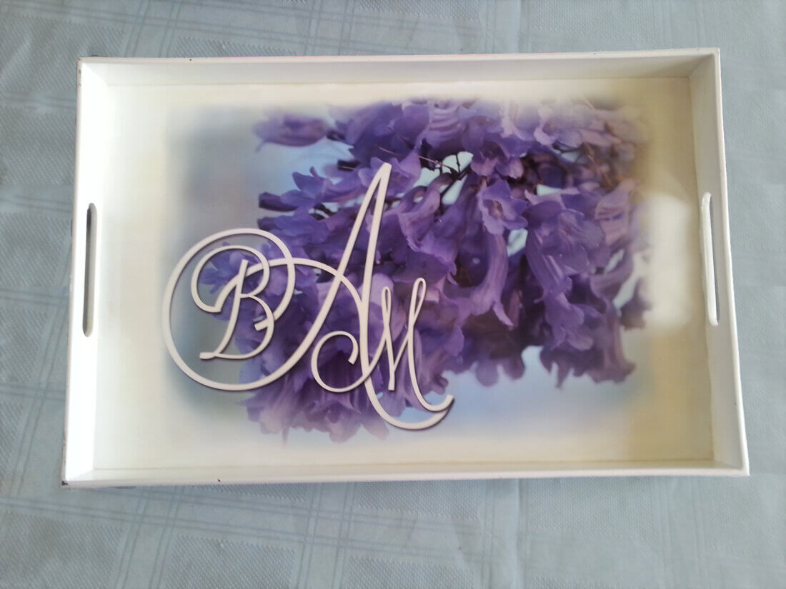 Handmade photo gift serving tray